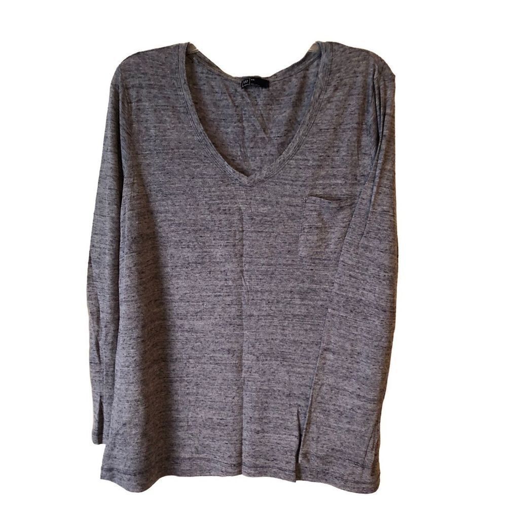 Gap Heathered LS Vee Neck Tee XXL